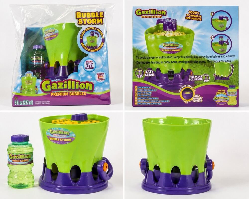 Gazillion Bubble Storm Machine Premium Bubbles 8oz Solution Kids Outdoor Toy